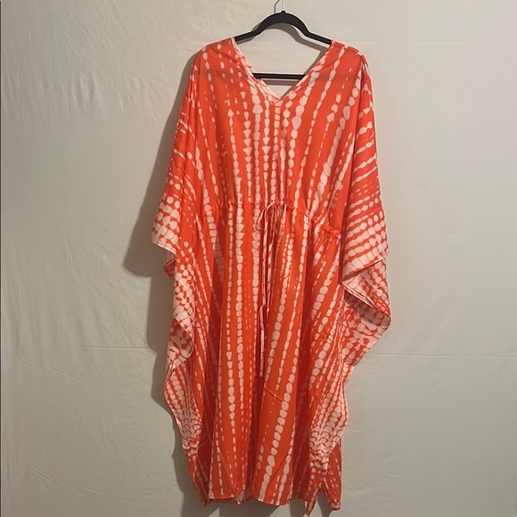 Orange Asymmetrical Sundress with Dolman Sleeves Size OS - Picture 1 of 6